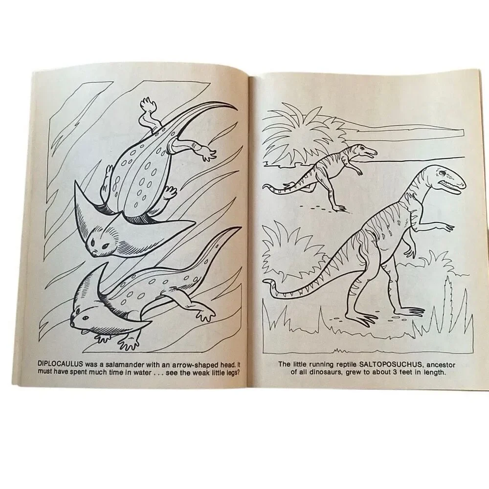 Vtg 90s Coloring Books Magazines Dinosaurs Atlas Editions Playmore Waldman NEW